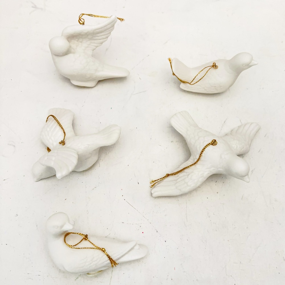 VTG 90s White Dove Light Covers 1994 Spring Lotus Christmas 5pc Set